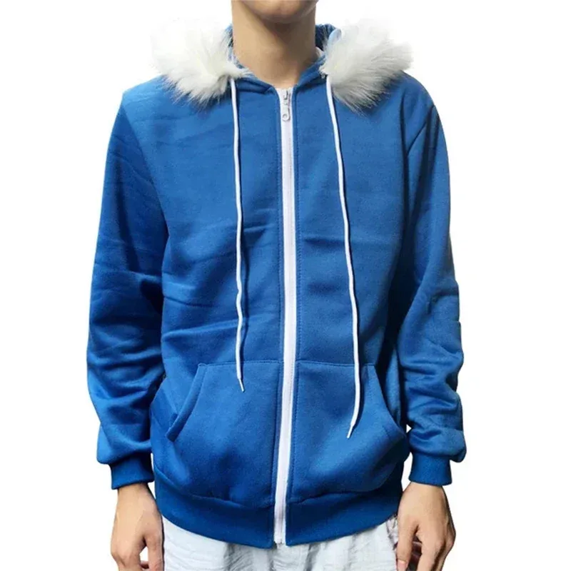 Men's Sweatshirt Undertale Sans Blue Coat Cosplay Jacket Hoodie Cardigan Sweatshirts Casual Men's Solid Costume Oversized — image 3
