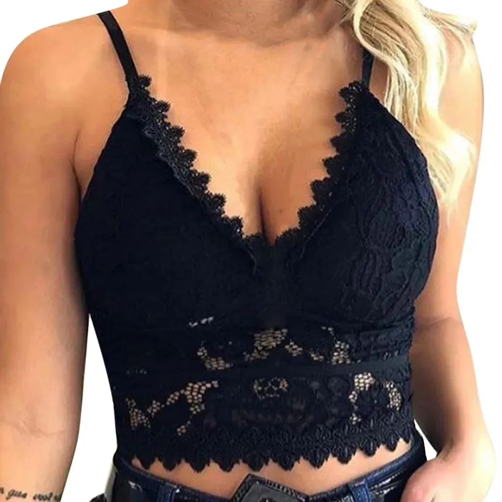 Sexy Spitze, aushöhlendes Netz, durchsichtig, schlankes, rückenfreies Neckholder-Crop-Top, Spaghettiträger, durchsichtige Stickerei, Leibchen, Weste, Korsett — image 6