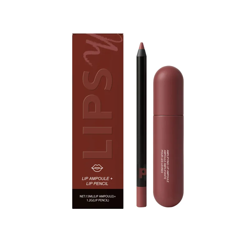 Conjunto de lápis lipliner fosco à prova d'água, longa duração, sem secagem, forro perfeito, preenchimento labial, hidratante, cor labial rechonchuda, cuidados com os lábios — image 7