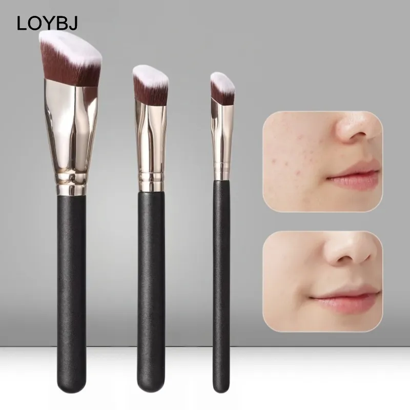 3pcs Angled Foundation Makeup Brush Set Propesyonal na Makeup Brushes para sa Liquid Foundation Cream BB Concealer Women Beauty Tools — image 1