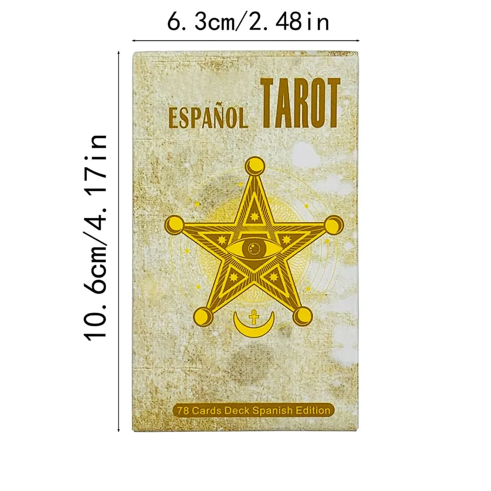 Vintage Español Tarot Deck 78 Tarot Cards Spansk version Fortune Telling Divination Brætspil Kortspil for begyndere — image 6
