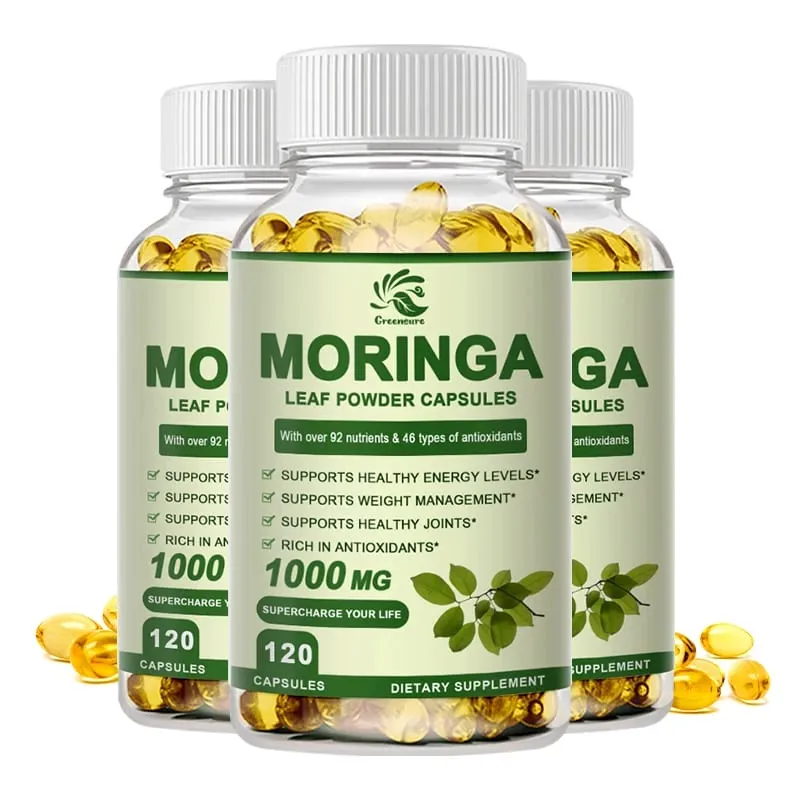 Greensure Moringa Oleifera 1000 mg Kapseln Extra Potenz 50:1 Extrakt Energetisierendes Antioxidans 60/120 Vegetarische Kapseln — image 7