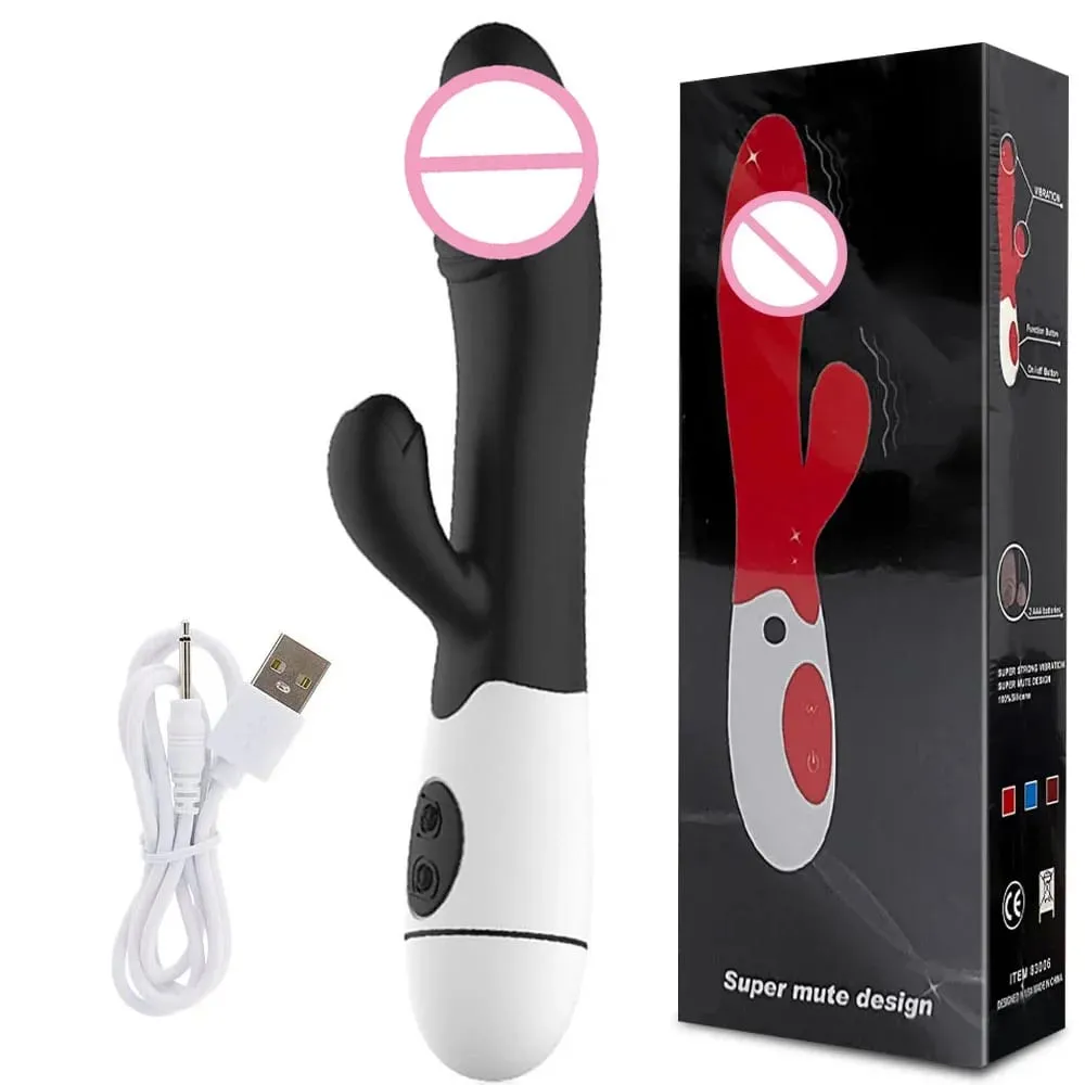 30 Speed Rechargeable Handheld Silicone Adult Clit Clitoral Clitoris Sex Toy G Spot Dual Motor Rabbit Vibrator for Women Female — image 1