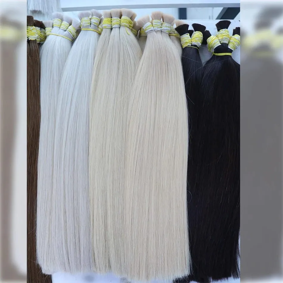 No Weft Virgin Bulk Human Hair Human Hair For Braiding 100% Unprocessed Human Hair Bulk Extensions Brazilian Natural Boho Braids — image 7