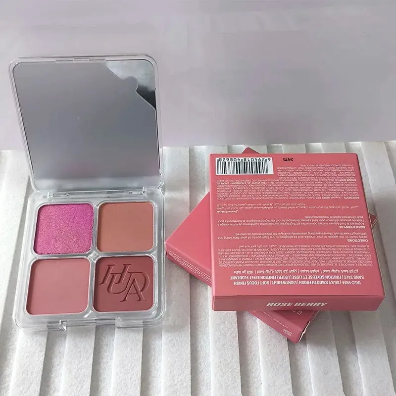 Populaire lipgloss is glad en gemakkelijk aan te brengen Matte non-stick cuppoeder is fijne en langdurige make-up 4 kleuren Blusher-product — image 18