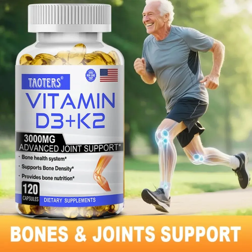 Vitamin D3 K2 Capsule Promotes Strong Bones Calcium Absorption for Teeth Heart Cardiovascular Health — image 2