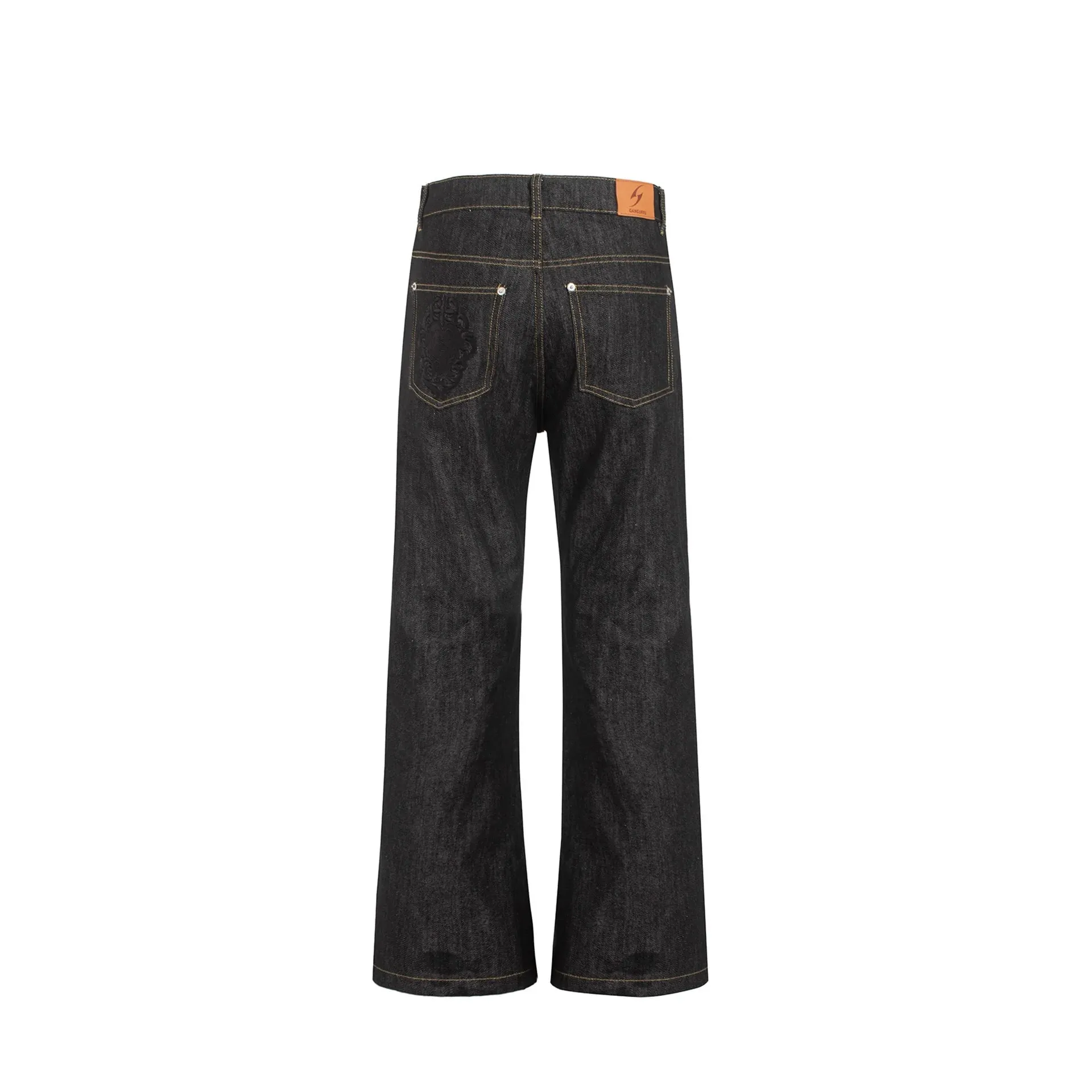 2026 ฤดูใบไม้ผลิ Original COW Scimitar Bootcut กางเกงยีนส์ผู้ชายกางเกง Commuter กางเกงปัก
