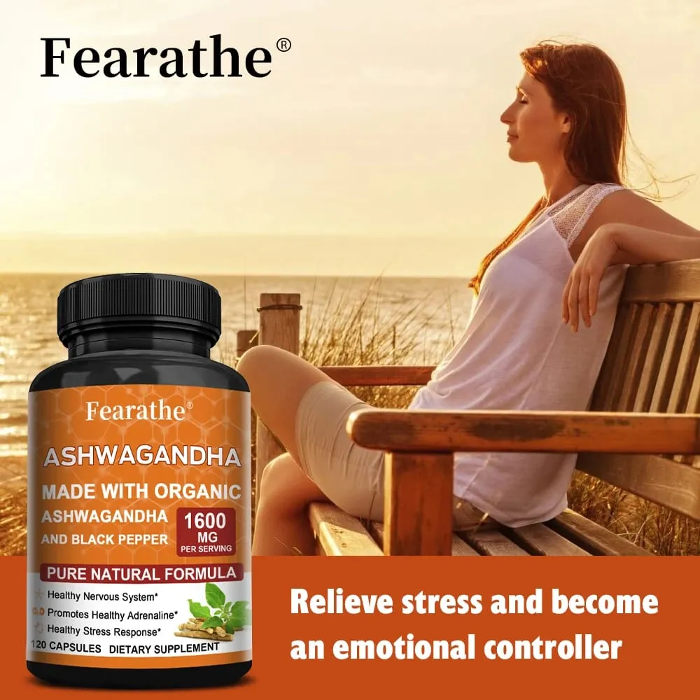 Capsule di estratto di Ashwagandha - Pepe nero Supporta sollievo dallo stress Umore Sonno Funzione cerebrale Recupero muscolare e salute immunitaria — image 5