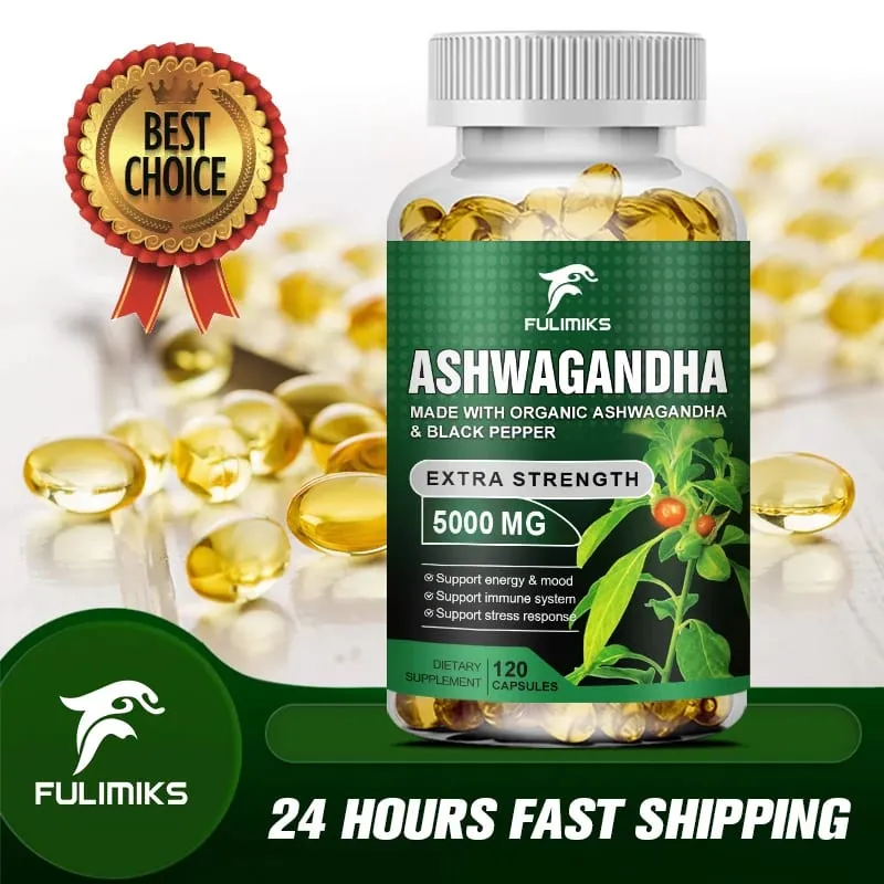 Vegetarian Organic Ashwagandha Extra Capsule Energy & Endurance Supplement Brain & Memory Relief Stress Deep Sleep — image 1