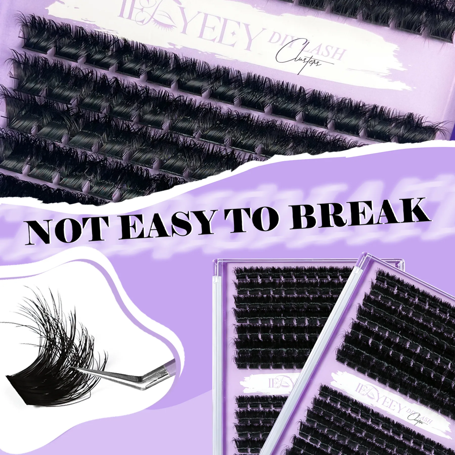 5D Volume Fluffy Lashes กลุ่ม 50D-150D ธรรมชาติหนา Mink Cluster Lashes 10-18 มม.ความยาวผสม DIY ขนตา — image 3