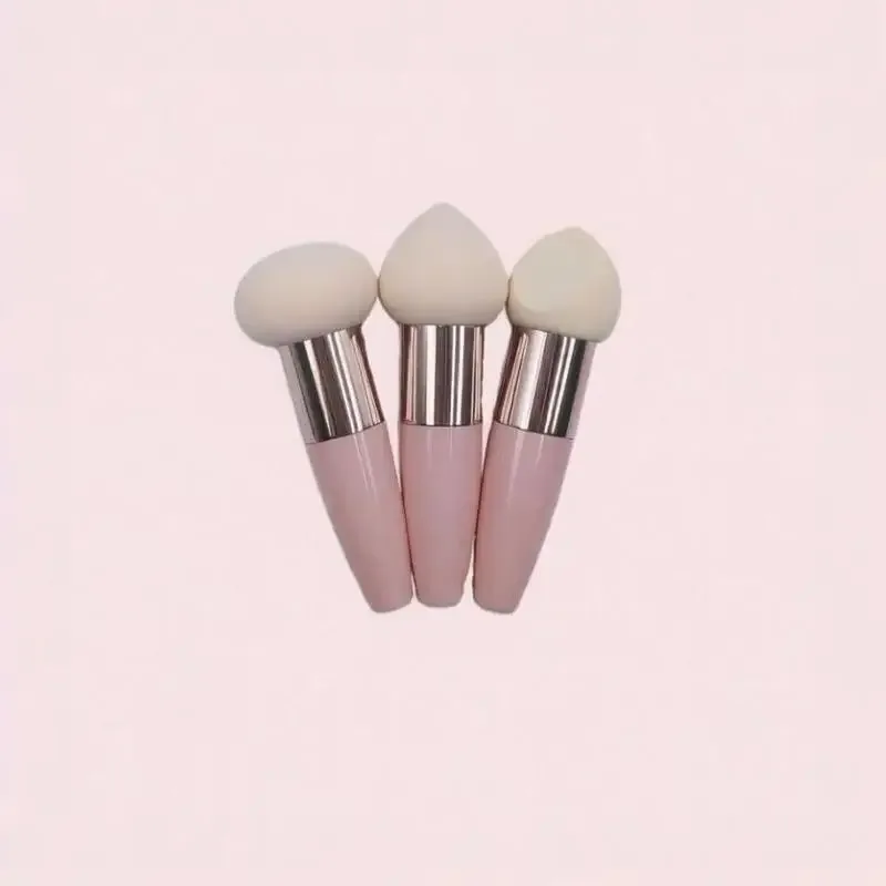 (.) 3 pennelli per trucco a testa di fungo per donna, fondotinta in spugna, soffio di polvere con manico, strumento cosmetico a forma liscia — image 9