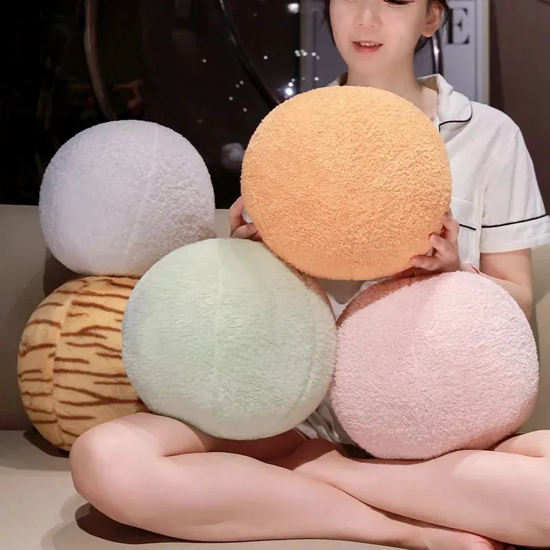 30cm Ins 스타일 볼 베개 부드러운 플러시 PP 면화 소파 베개 장식 박제 북유럽 라운드 베개 베개 홈 인테리어 던져 — image 3