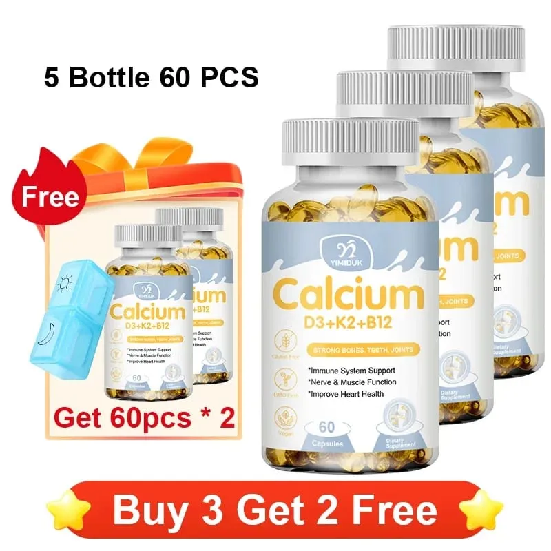 Premium Calcium D3 K2 B12 Capsules Supports Bones & Teeth Calcium Absorption Nerve Health Muscle Function & Vitality — image 10