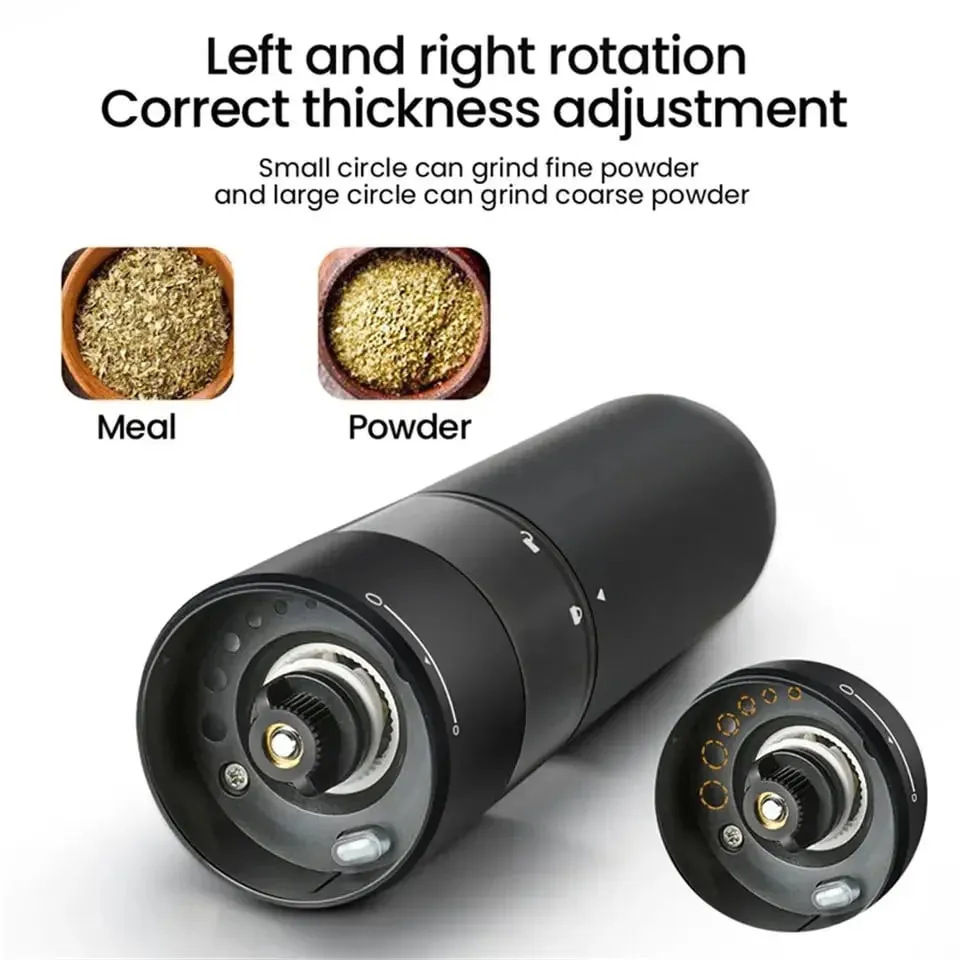 Conjunto elétrico automático de moedor de sal e pimenta, recarregável com usb, moedor de especiarias ajustável, ferramentas de cozinha — image 7