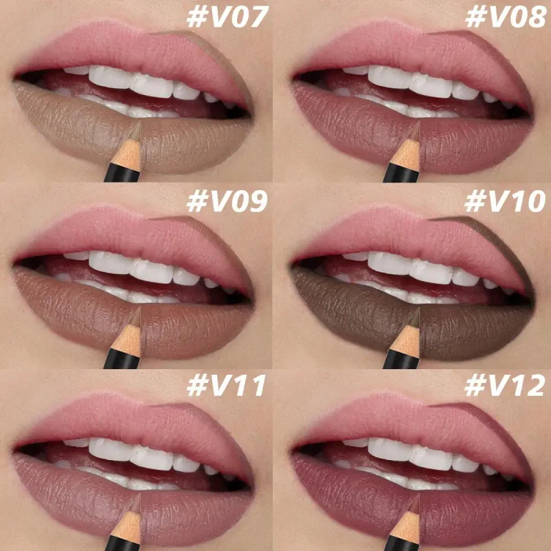 Wood Velvet Matte Lip Liner | Long-Lasting Non-Drying | Versatile Colors | Includes Berry Brown Pink Purple and Red — image 3