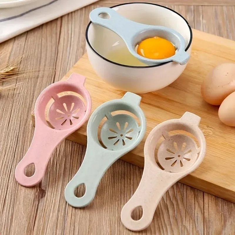1pc Pemisah Telur Jerami Gandum Mampan - Penapis Kuning & Putih Mudah Untuk Membakar Alat Dapur