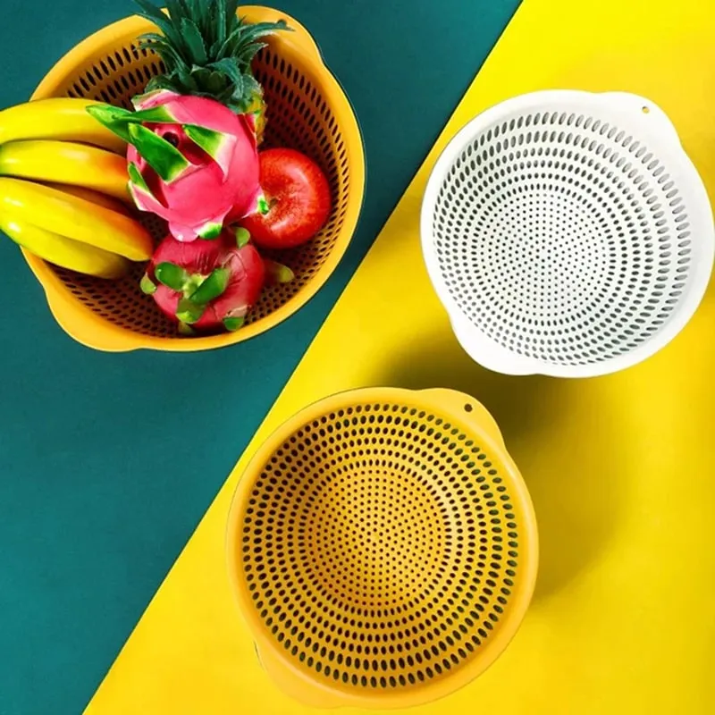 6PCS 주방 싱크 야채 드레이너 과일 바구니 다기능 3 크기 Stackable Wash Basin 야채 배수 바구니 분지 — image 7