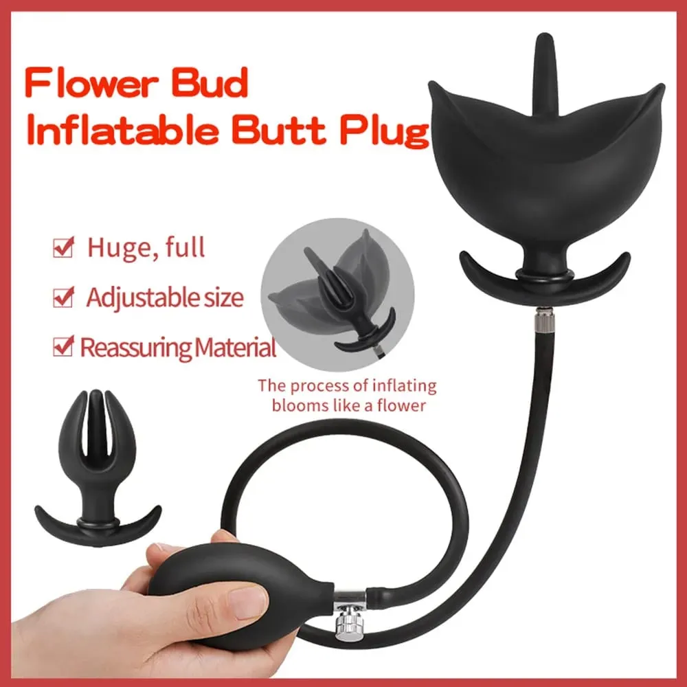 3D-Blumen-Anal-Expander, aufblasbarer Analplug, Einlauftraining, Buttplug, Anal-Hintern-Dilatator, Arsch, Prostata, Sexspielzeug für Männer und Frauen — image 2