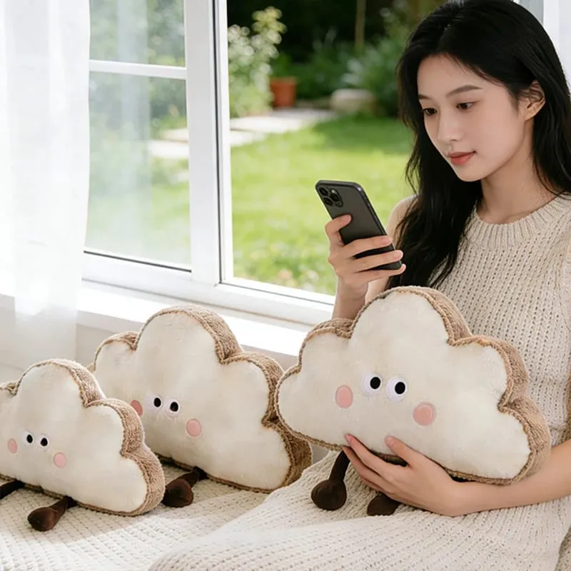 35 ~ 65 ซม.Toast Cloud หมอน Plush Kawaii Humanoid ตกแต่ง Plushie เก้าอี้โซฟากลับสนับสนุนเบาะของขวัญ — image 5