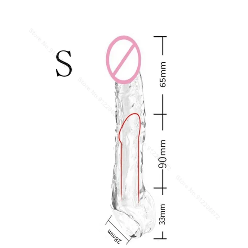 ชายขยายแขนอวัยวะเพศชายExtenderถุงยางอนามัยReusable Dildo Enhancerเพศของเล่นสำหรับผู้ชายDelay Ejaculation Cockหัวฉีด — image 6