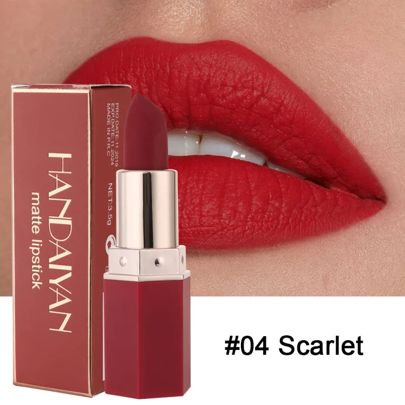 Moisturizing Matte Lipstick 6 Shades Long Lasting Non Transfer Nude Lip Gloss HANDAIYAN Cosmetics For Ladies — image 11