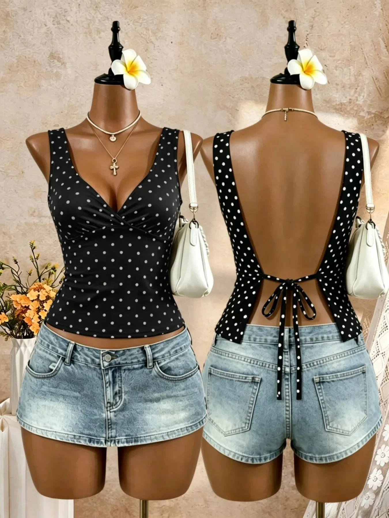 Frauen Breiten Gurt Tiefem V Wrap Vorne Offen Zurück Krawatte Schlank Crop Leibchen 2026 Sommer Y2K Ausgehen Streetwear Tank tops