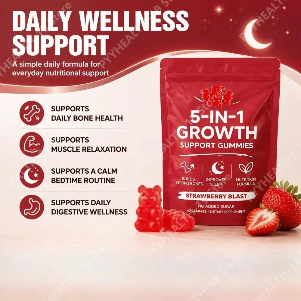 Gummies nutritionnelles avec vitamine K2 D3 Calcium et magnésium pour la santé des os et la relaxation Soutien au bien-être du sommeil Adultes 60 Gummies — image 3
