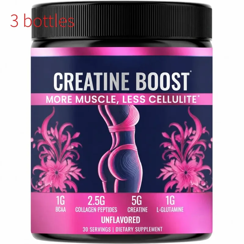 Creatine Powder for Women Booty Builder with Collagen Peptides BCAA L-Glutamine Unflavored Post-Workout Recovery Elasticity — image 9