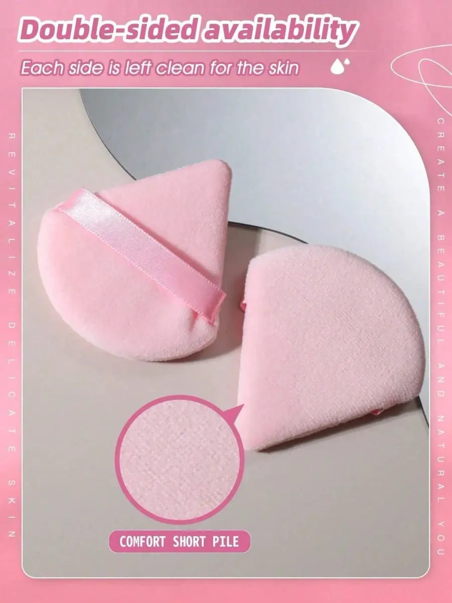20/10/3/1pc Triangular Velvet Makeup Powder Puff Facial Powder Puff Reusable Makeup Powder Puff And Eye Makeup Powder Puff — image 6