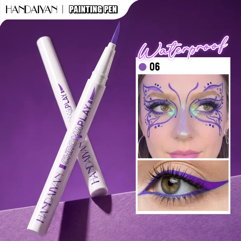 Pensil Celak Cecair Kalis Air Pengeringan Pantas Lukisan Pen Tahan Lama Berwarna-warni Matte Eye Liner Pen Solek Kosmetik Halloween — image 12