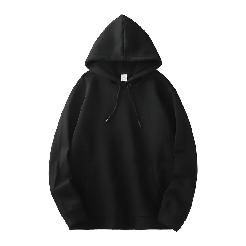เสื้อลำลองสำหรับชายฤดูหนาว Ticken สีทึบหลวมพื้นฐานขนแกะ Hoodies เสื้อแขนยาวผู้ชายเสื้อผ้า