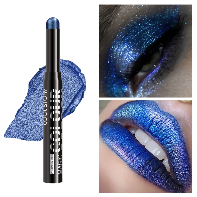 2 en 1 fard à paupières rouge à lèvres bâton crayon imperméable paillettes éclaircir mat ombre à paupières maquillage Pigment fard à paupières stylo — image 10