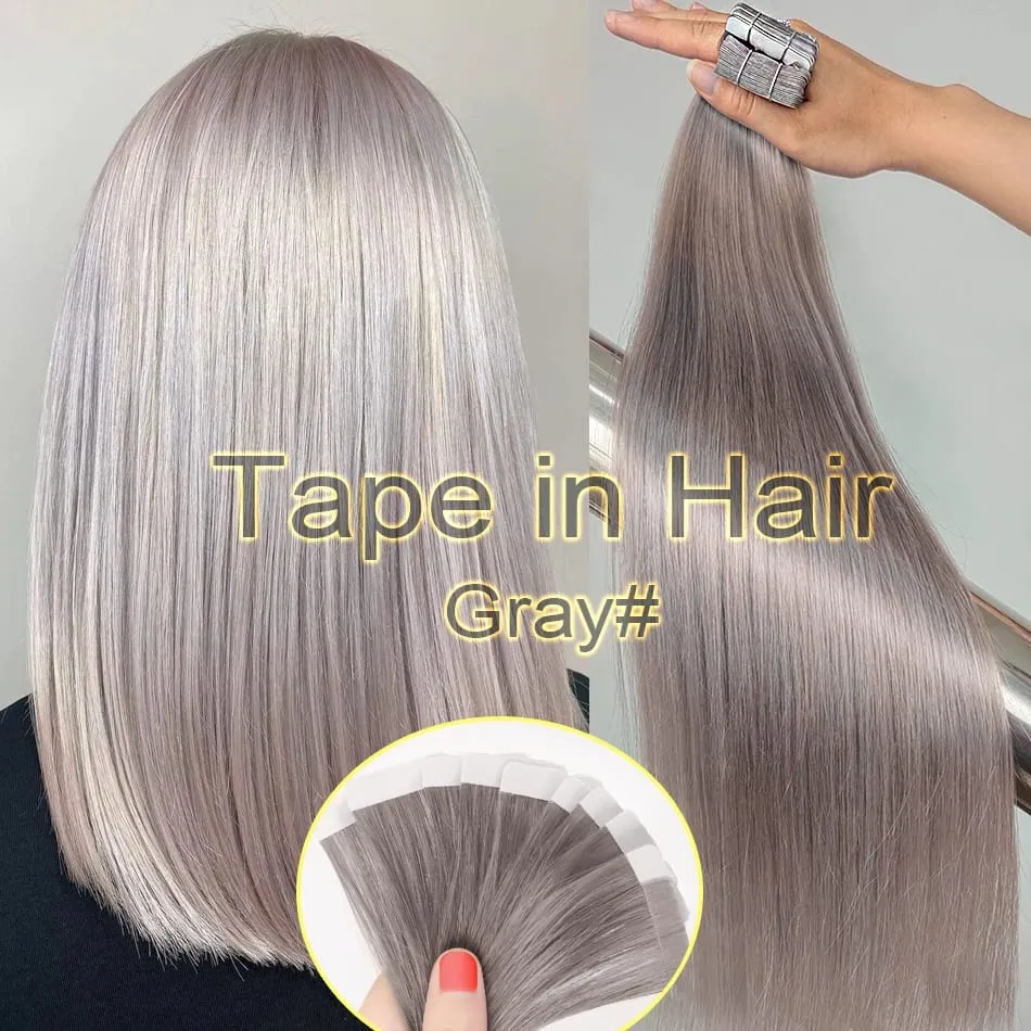 Nastro adesivo all'ingrosso europeo a doppio disegno nelle estensioni Nastro Remy allineato con cuticole invisibili nelle estensioni dei capelli 100% capelli umani — image 20