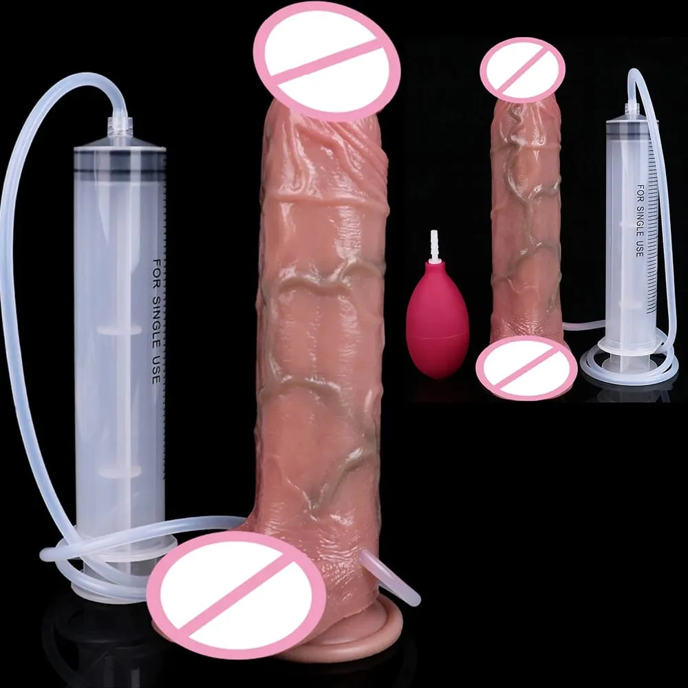 Hluboké žíly Ultra stříkající dildo Silikon Skin Touch Dlouhá ejakulační zátka na zadeček Pro muže Ženy Stimuluje G-Spot 18+ Sexuální hračky — image 1