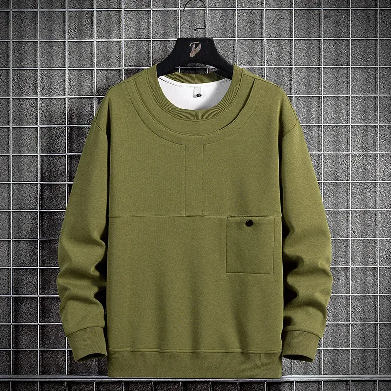 2024 Spring Men Stripe Sweatshirt Cotton Oversized Hoodies Men Long Sleeve O-Neck Pullovers Male Streetwear Fashion Tops 6Xl 8Xl