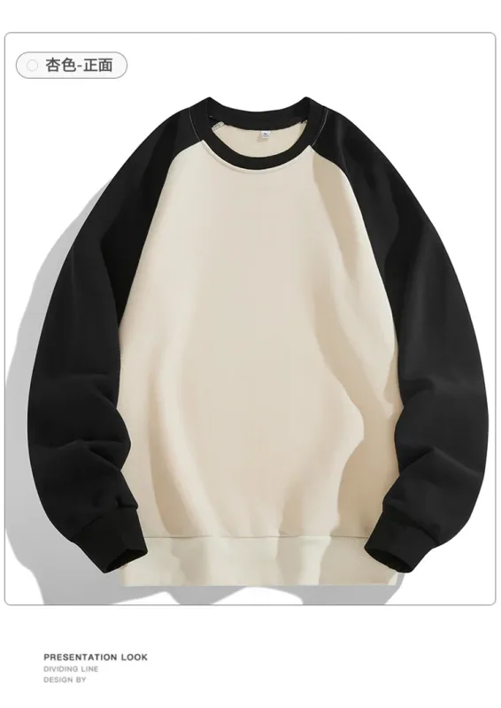 Spring Autumn Men's Sweatshirts Fashion Patchwork Long Sleeve O-Neck Loose Streetwear Pullovers Casual Hoodies Sweatshirt Men — image 9