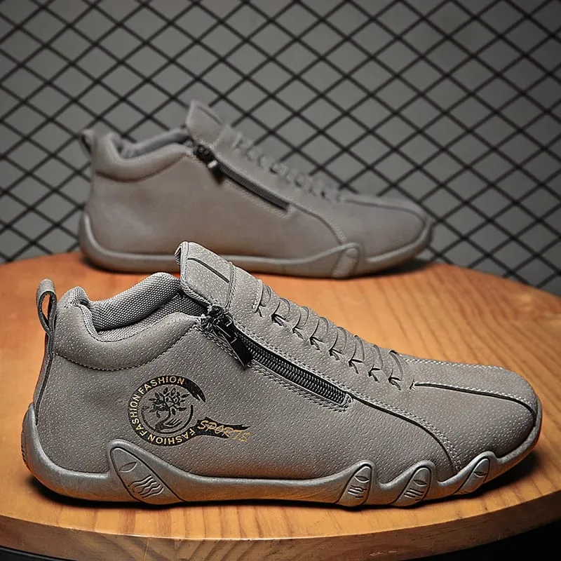 Scarpe casual da uomo Stivaletti corti con cerniera laterale Fondo piatto versatile Scarpe da uomo alla moda alla moda adatte per gli sport all'aria aperta — image 9