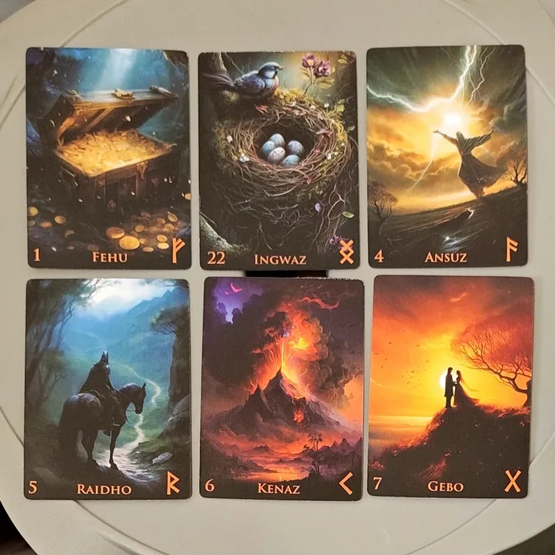 Weird World Runes Deck – 9 x 6 cm, 25 cartes Oracle Elder Futhark pour la divination imprimées sur du papier cartonné double gaufré 350 g/m²