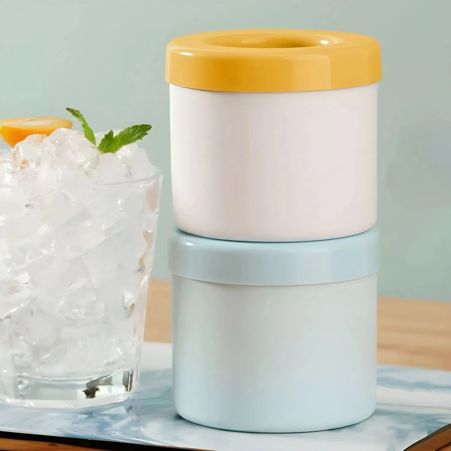 40/60 Ice Cubes Silicone Mold Round Ice Bucket Ice Storage Box Household DIY Refrigerator Freeze Ice Maker Creative Barware Tool — image 5