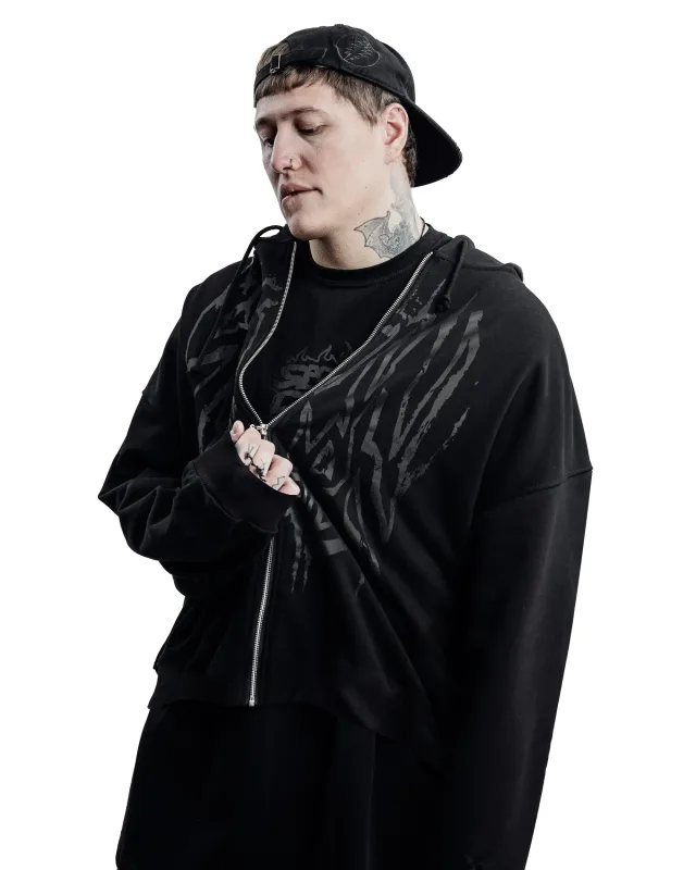 Y2K Retro Hoodie Men's Satan Club Print STNCLB Zip Pullover Sweatshirts High Street Hip Hop Streetwear Oversized Clothing Jacket — image 3