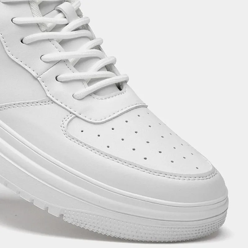 2026 nuevos zapatos con aumento De altura para Hombre, Zapatillas con elevador Invisible De 8cm, Zapatillas deportivas De cuero blanco para Hombre, talla grande 46 — image 4