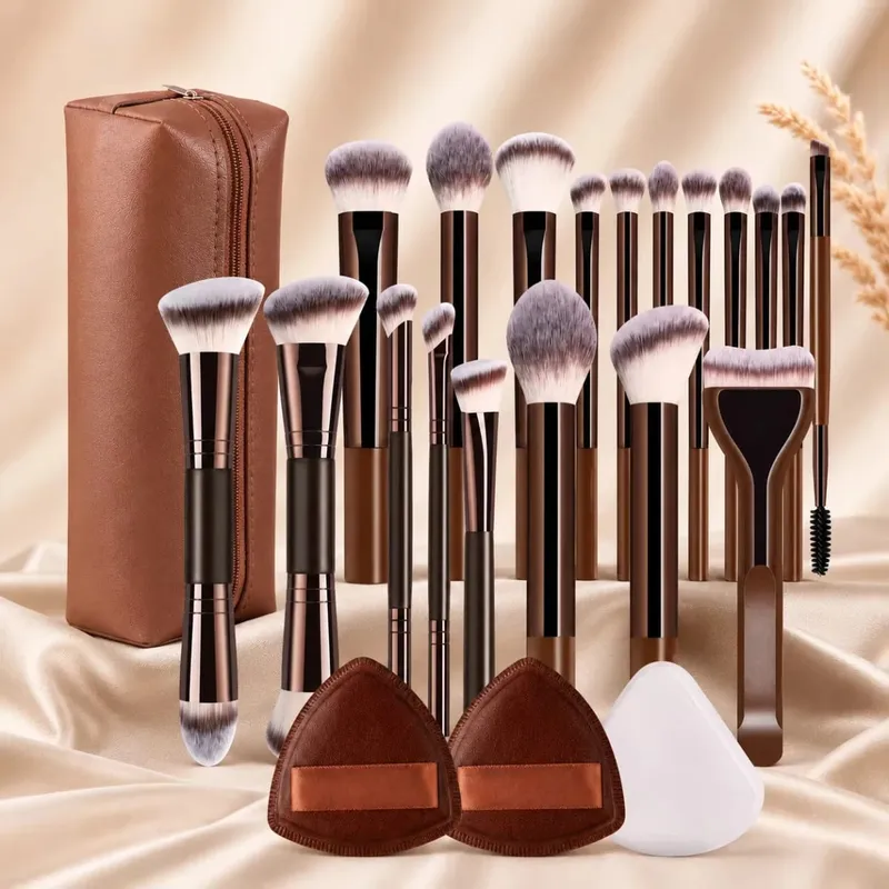 Professionelles Make-up-Pinsel-Set mit zwei Enden, mit Foundation-, Kontur-, Rouge-, Puder-, Lidschatten- und Concealer-Pinseln aus weichem Synthetik — image 1