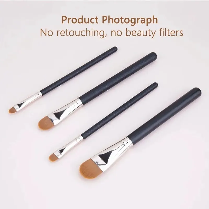 4 Jenis Ukuran Kuas Makeup Concealer Foundation Ultra-tipis Yang Ditingkatkan Alat Rias Concealer Krim Foundation Cair Profesional — image 6