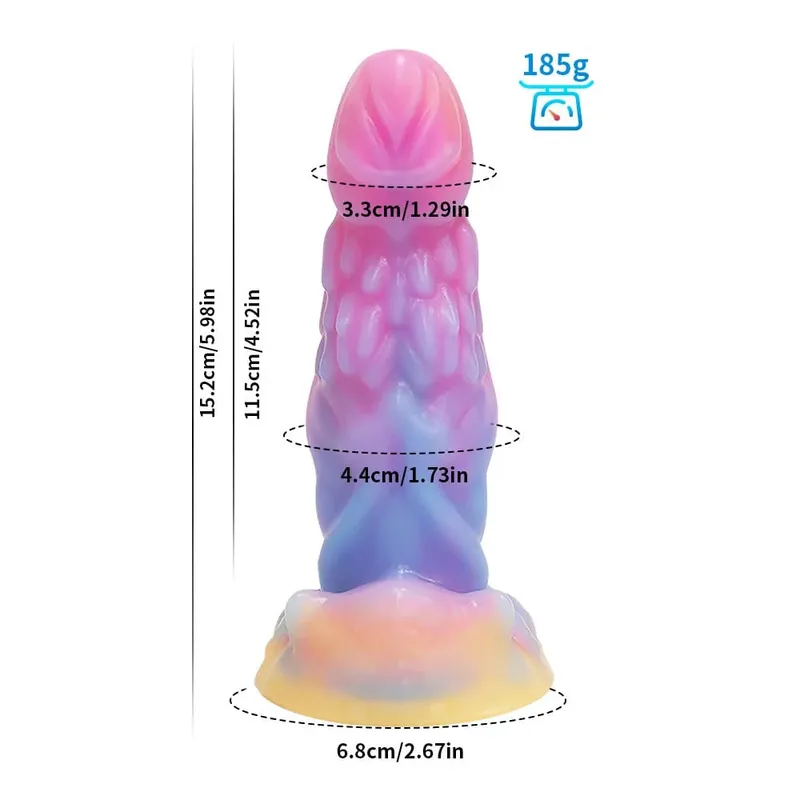 Palam Dubur Bercahaya Malam Realistik Bercahaya Monster Naga Dildo untuk Wanita Lelaki Palam Punggung Seksi Bentuk Anjing Mainan Seks untuk Pasangan — image 11