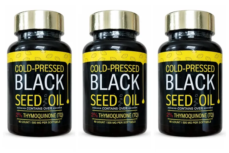 Black Seed Oil Capsules Cold Pressed Contain 1000mg Natural Nigella Sativa Oil – Daily Herbal Supplement 60 Count Per Bottle — image 9
