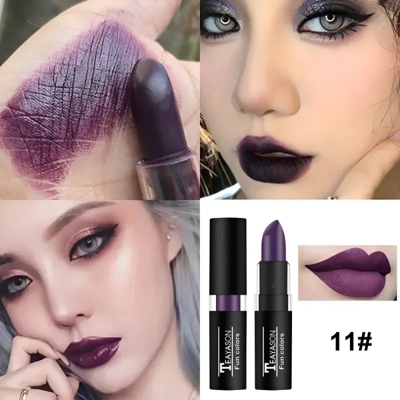 Clay Nude Lip Primer คอนซีลเลอร์ Cover Dark LIPS Stick ยาวนาน Gothic Matte สีดำฮาโลวีนสีขาวคอสเพลย์แต่งหน้า Lip BASE — image 16
