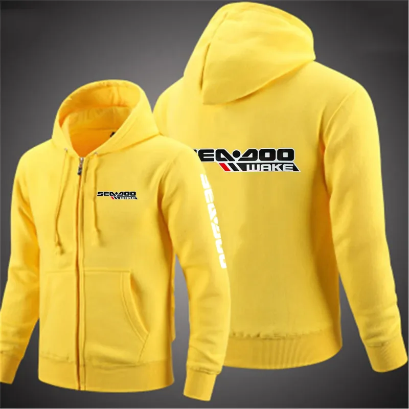 Sea Doo Seadoo Moto 2023 hommes nouveau manches longues coton couleur unie fermeture éclair sweats à capuche pour couple personnalisé sweat à la mode hauts — image 12