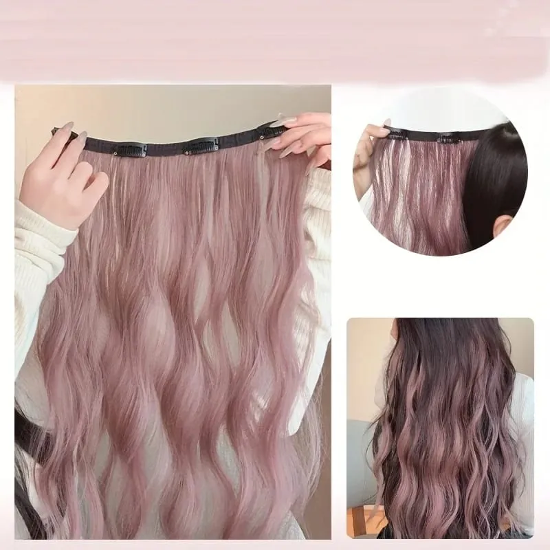Ondulations d'eau bouclées une extension de cheveux à reflets de quatre cal extensions de cheveux synthétiques invisibles naturelles et sans trace — image 2