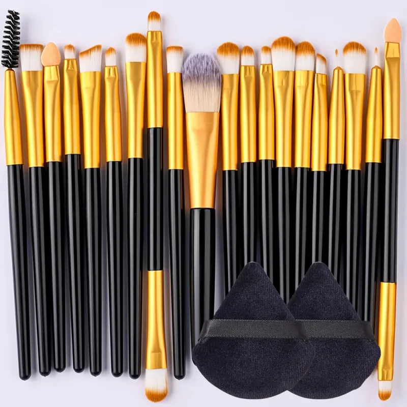 Conjunto de pincéis de maquiagem, 20 peças, sombra, corretivo, base, corretivo, pincel de mistura, macio, fofo, ferramenta de beleza feminina, kit de pincéis de maquiagem