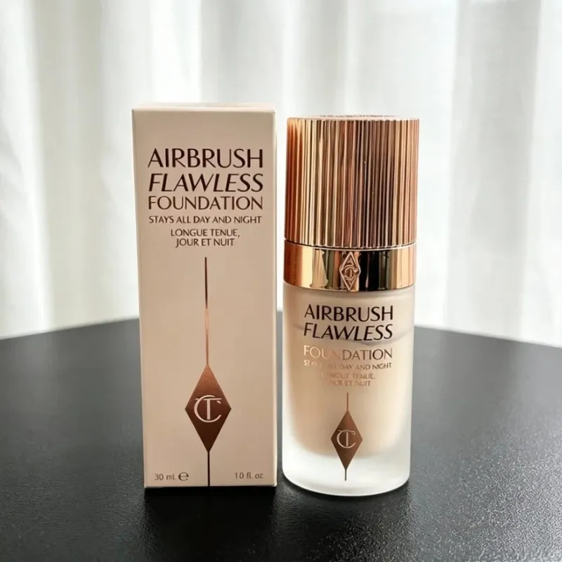 Charlotte Tilbury mate ajuste polvo prensado 4 colores base líquida Hollywood filtro impecable CT bolsa de maquillaje cosméticos de regalo — image 21